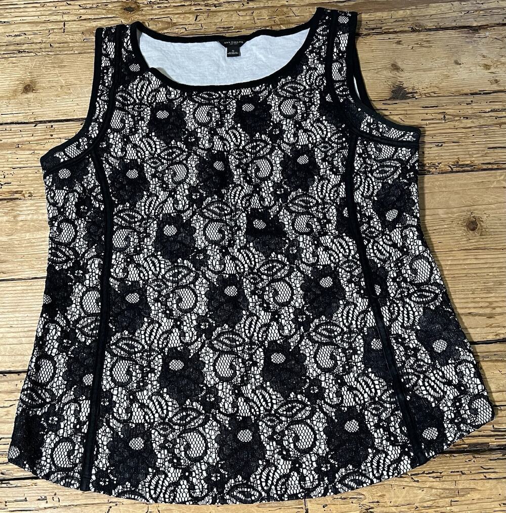 Ann Taylor Women’s Size S Black Lace Sleeveless Tank Top